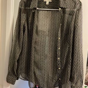 Chiffon geometric pattern blouse